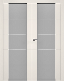 Межкомнатная дверь Arvika 202 Эмаль жемчуг Двойная - фото