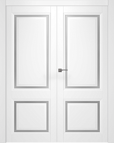 Межкомнатная дверь Аурум 2 Эмаль белый Двойная - фото