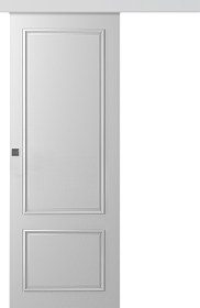 Межкомнатная дверь Ламира 2 Эмаль светло-серый Купе - фото