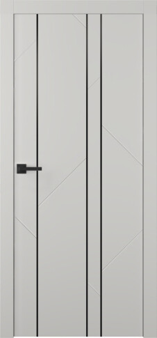 Межкомнатная дверь Флекс 1 Молдинг Чёрный Эмаль пепельный - фото