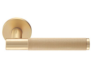MH-57-R6T MSG, ручка дверная "AZRIELI", на круглой розетке 6 мм, цвет - мат. сатиновое золото фото