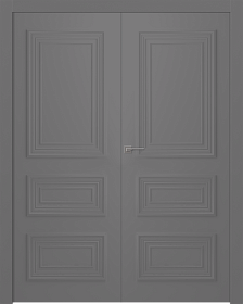 Межкомнатная дверь Палаццо 3/1 Эмаль графит Двойная - фото