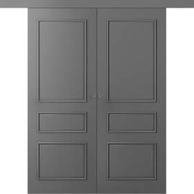 Межкомнатная дверь Ламира 3 Эмаль графит Купе двойное - фото