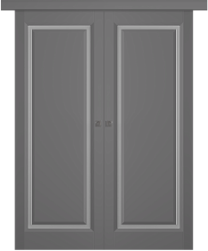 Межкомнатная дверь Платинум 1 Эмаль графит Купе двойное - фото