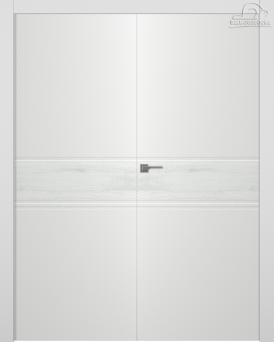 Межкомнатная дверь Твинвуд 2 Эмаль белый Двойная - фото