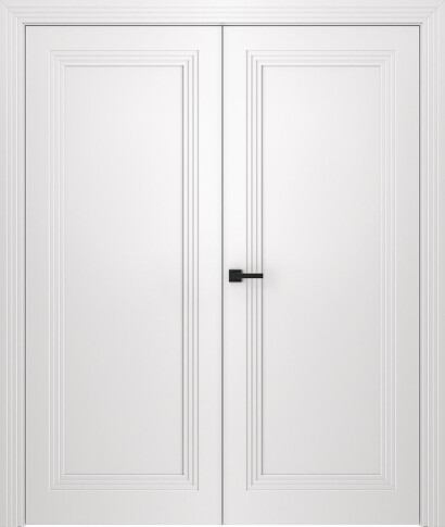 Межкомнатная дверь Левел 1 Эмаль белый Двойная - фото Межкомнатная дверь Левел 1 Эмаль белый Двойная - фото