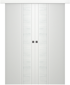 Межкомнатная дверь Твинвуд 1 Эмаль белый Купе двойное - фото