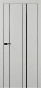 Дв.полотно Пвдгщ "Флекс 1" Эмаль Пепельный 2,0-0,9 Smartcore С Молдингом Чёрный Распашная