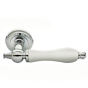 MH-42-CLASSIC PC/W, ручка дверная, цвет- хром/белый фото