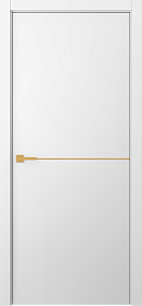Межкомнатная дверь Avesta 1H Молдинг Золото Эмаль белый - фото