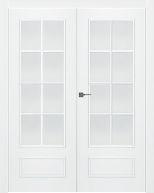 Межкомнатная дверь Ламира 5 Эмаль белый Двойная - фото