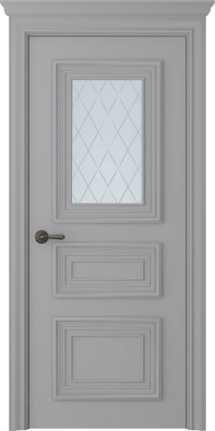 Межкомнатная дверь Палаццо 3/1 Эмаль светло-серый - фото