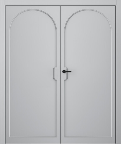 Межкомнатная дверь Триумф 1 Эмаль светло-серый Двойная - фото