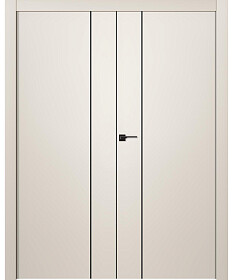 Межкомнатная дверь Avesta 1V Молдинг Чёрный Эмаль жемчуг Двойная - фото