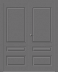 Межкомнатная дверь Роялти Эмаль графит Двойная - фото
