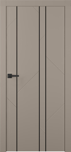 Межкомнатная дверь Флекс 1 Молдинг Чёрный Эмаль мокко - фото