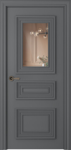 Межкомнатная дверь Палаццо 3/1 Эмаль графит - фото Межкомнатная дверь Палаццо 3/1 Эмаль графит - фото