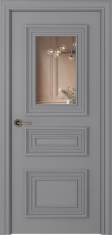 Межкомнатная дверь Палаццо 3/1 Эмаль светло-серый - фото