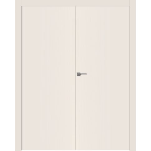 Межкомнатная дверь Базис Эмаль жемчуг Двойная - фото