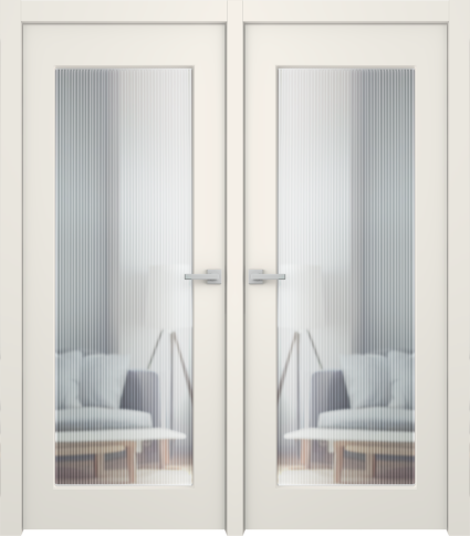 Межкомнатная дверь Белла 1 Эмаль жемчуг Двойная - фото