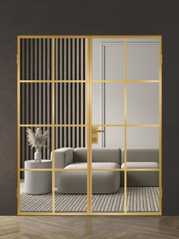 Межкомнатная дверь Спейс Апр 5 Gold Двойная - фото