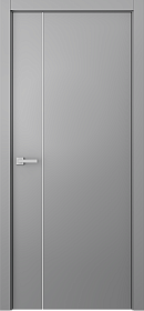 Межкомнатная дверь Avesta 1V Молдинг Хром Эмаль светло-серый - фото