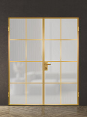 Дв.полотно Пвдоф "Спейс Апр 5" Gold 2,0-0,4 Мателюкс Белый Каленый Комп 2 С Фурн №33/4 Gold В Ящике-Упаковке Распашная двойная