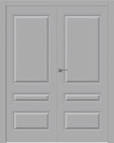 Межкомнатная дверь Роялти Эмаль светло-серый Двойная - фото