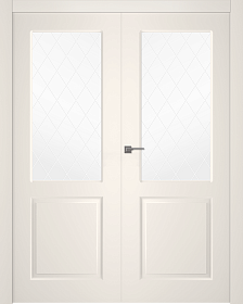 Межкомнатная дверь Alta Эмаль жемчуг Двойная - фото