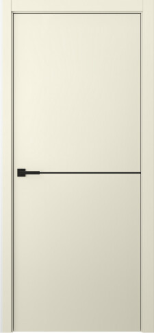Межкомнатная дверь Avesta 1H Молдинг Чёрный Эмаль шампань - фото