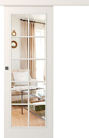 Межкомнатная дверь Ламира 1 Эмаль жемчуг Купе - фото