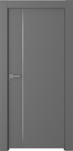Межкомнатная дверь Вега 1 Молдинг Хром Эмаль графит - фото Межкомнатная дверь Вега 1 Молдинг Хром Эмаль графит - фото