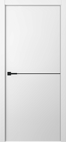 Межкомнатная дверь Avesta 1H Молдинг Чёрный Эмаль белый - фото