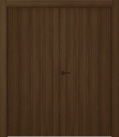 Межкомнатная дверь Лайнвуд 1 Орех Двойная - фото Межкомнатная дверь Лайнвуд 1 Орех Двойная - фото