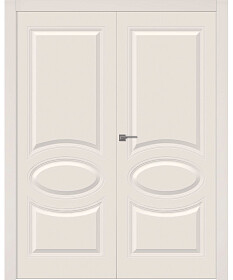 Межкомнатная дверь Элина Эмаль жемчуг Двойная - фото