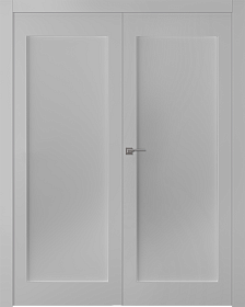 Межкомнатная дверь Кремона 1 Эмаль светло-серый Двойная - фото