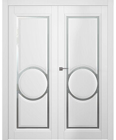 Межкомнатная дверь Аурум 3R Эмаль белый Двойная - фото