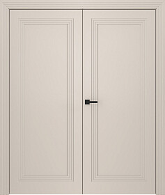 Межкомнатная дверь Левел 1 Эмаль жемчуг Двойная - фото