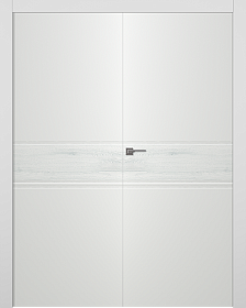 Межкомнатная дверь Твинвуд 2 Эмаль белый Двойная - фото