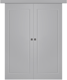 Межкомнатная дверь Кремона 1 Эмаль светло-серый Купе двойное - фото