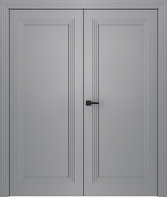 Межкомнатная дверь Левел 1 Эмаль светло-серый Двойная - фото