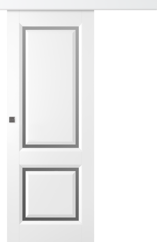 Межкомнатная дверь Платинум 2 Эмаль белый Купе - фото
