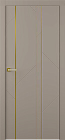 Межкомнатная дверь Флекс 1 Молдинг Золото Эмаль мокко - фото