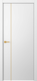 Межкомнатная дверь Avesta 1V Молдинг Золото Эмаль белый - фото