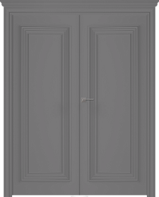 Межкомнатная дверь Палаццо 1 Эмаль графит Двойная - фото