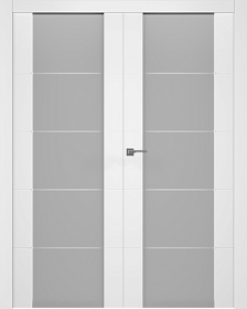 Межкомнатная дверь Arvika 202 Эмаль белый Двойная - фото