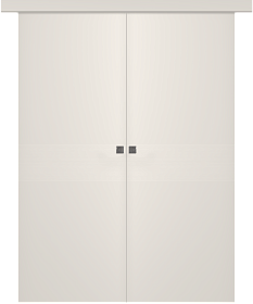 Межкомнатная дверь Ивент 2 Эмаль жемчуг Купе двойное - фото