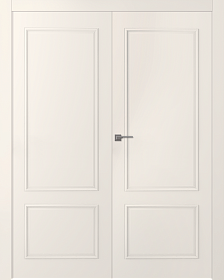 Межкомнатная дверь Ламира 2 Эмаль жемчуг Двойная - фото
