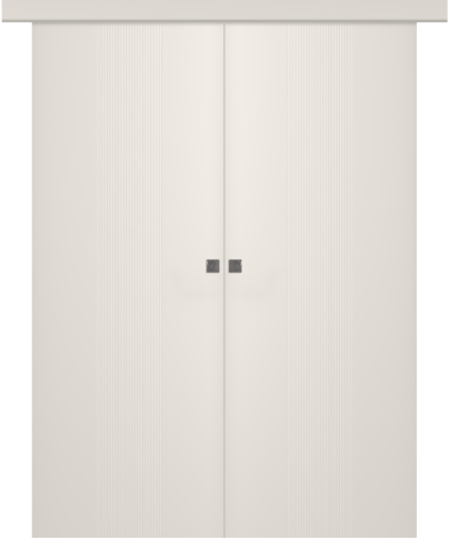 Межкомнатная дверь Ивент 1 Эмаль жемчуг Купе двойное - фото