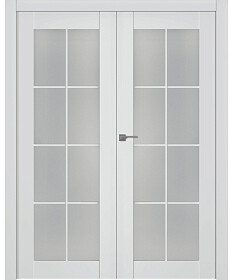 Межкомнатная дверь Avon 8 Lite Белый ПП Двойная - фото